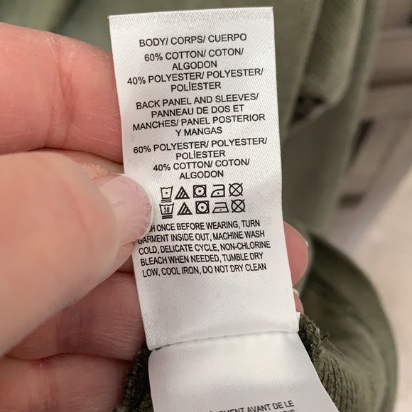 Lucky Brand olive green cowl neck waffle top, size S/P in EUC. - Picture 5 of 5